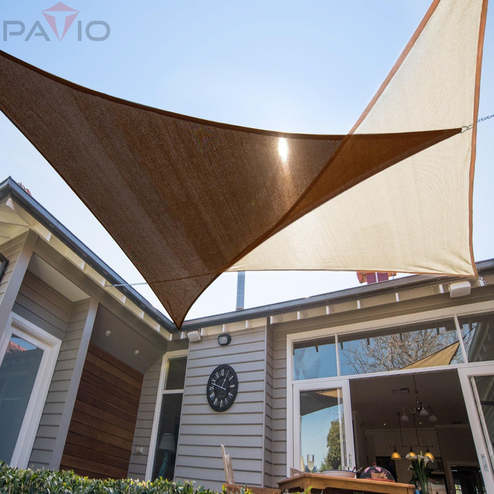 Patio Paradise 24' x 24' x 24' Brown Sun Shade Sail Super Ring Tr...