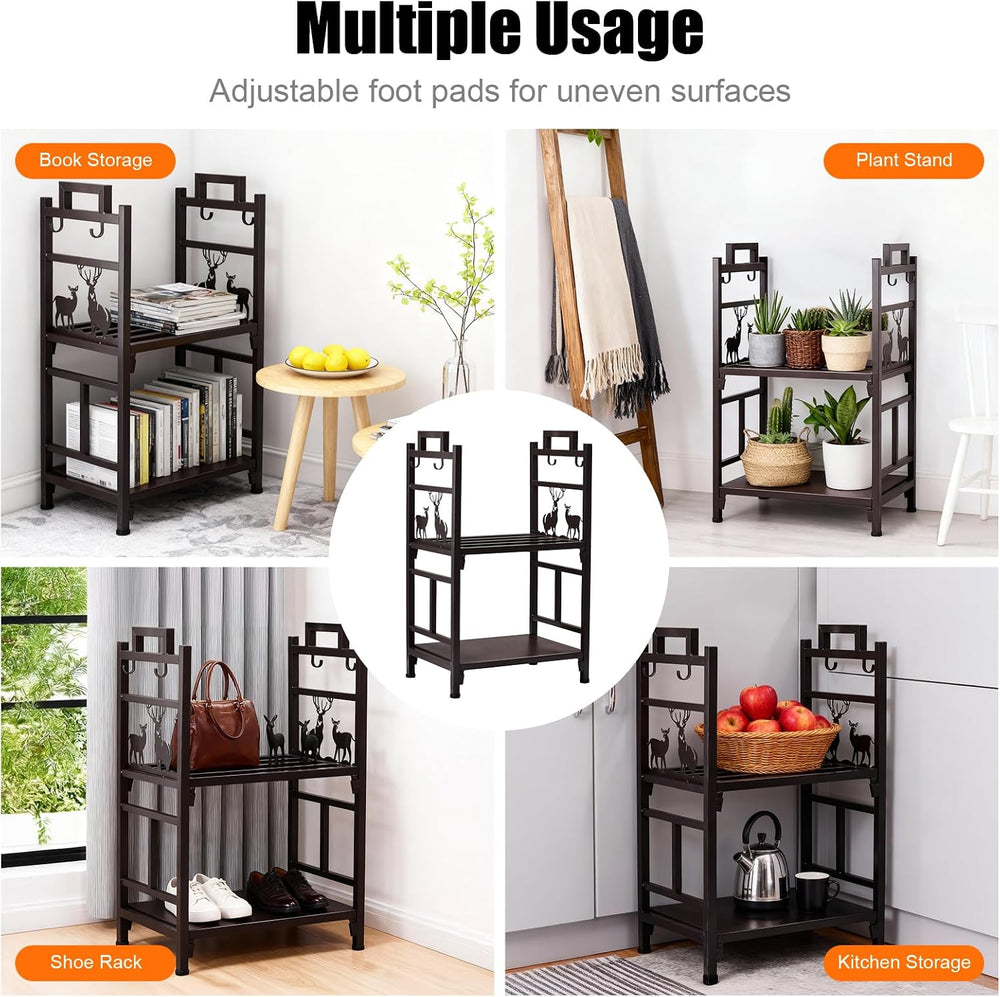 Outvita 2 Tier Firewood Log Rack, Iron Lumber Storage Holder, Wood Pile Stack...
