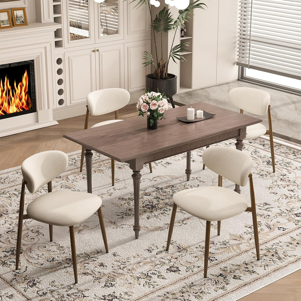 MALOL Dining Chairs Set of 4, Curved Back Kitchen Room Chairs with Metal Legs...