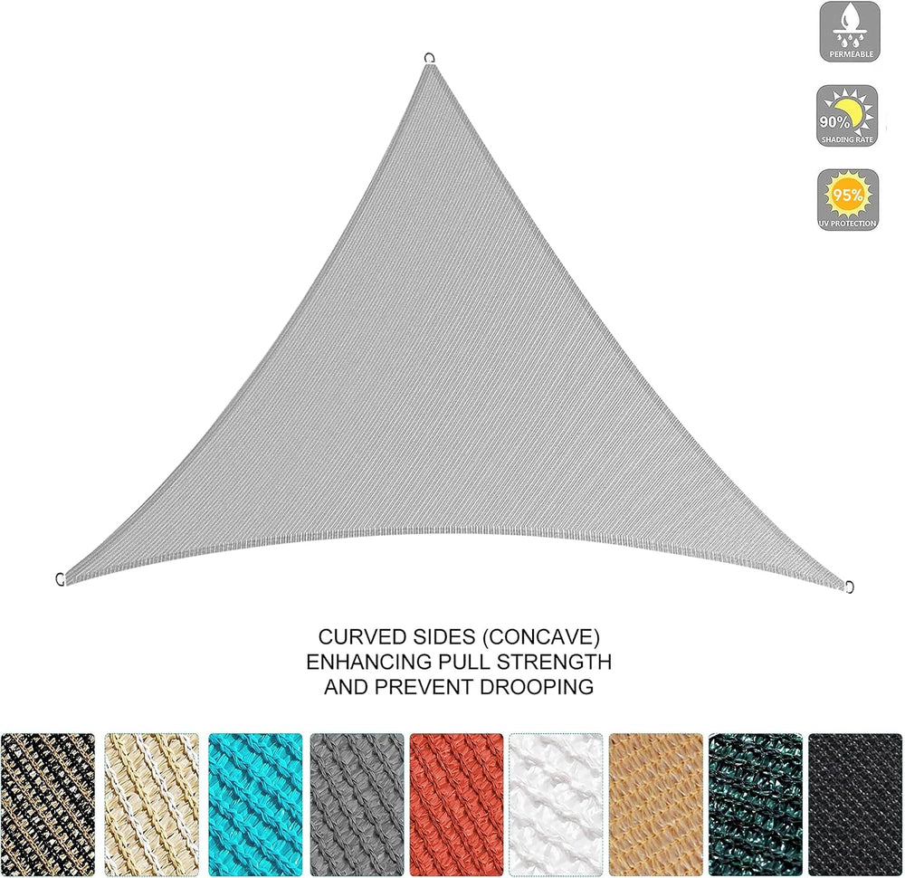 8' x 16' x 17.9' Custom Size Beige Triangle Sun Shade Sail Sun Bl...