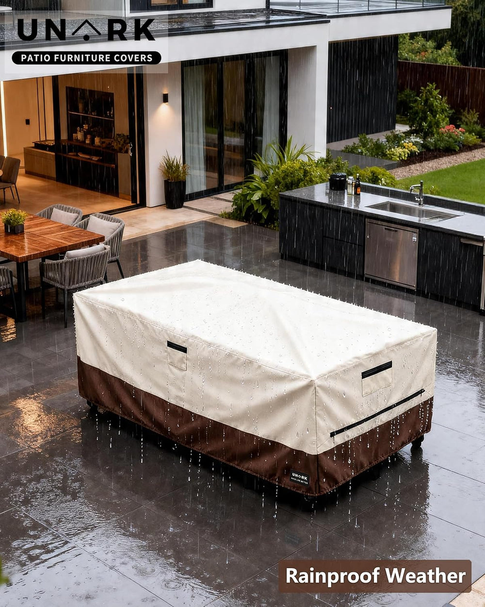 Outdoor Furniture Covers Waterproof, 600D Heavy Duty Patio Furniture Covers W...