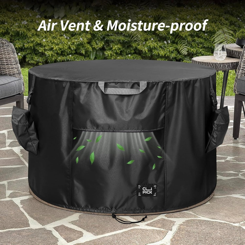 Fire Pit Cover,Heavy-Duty Waterproof Tear-Resistant FirePit Covers Round with...
