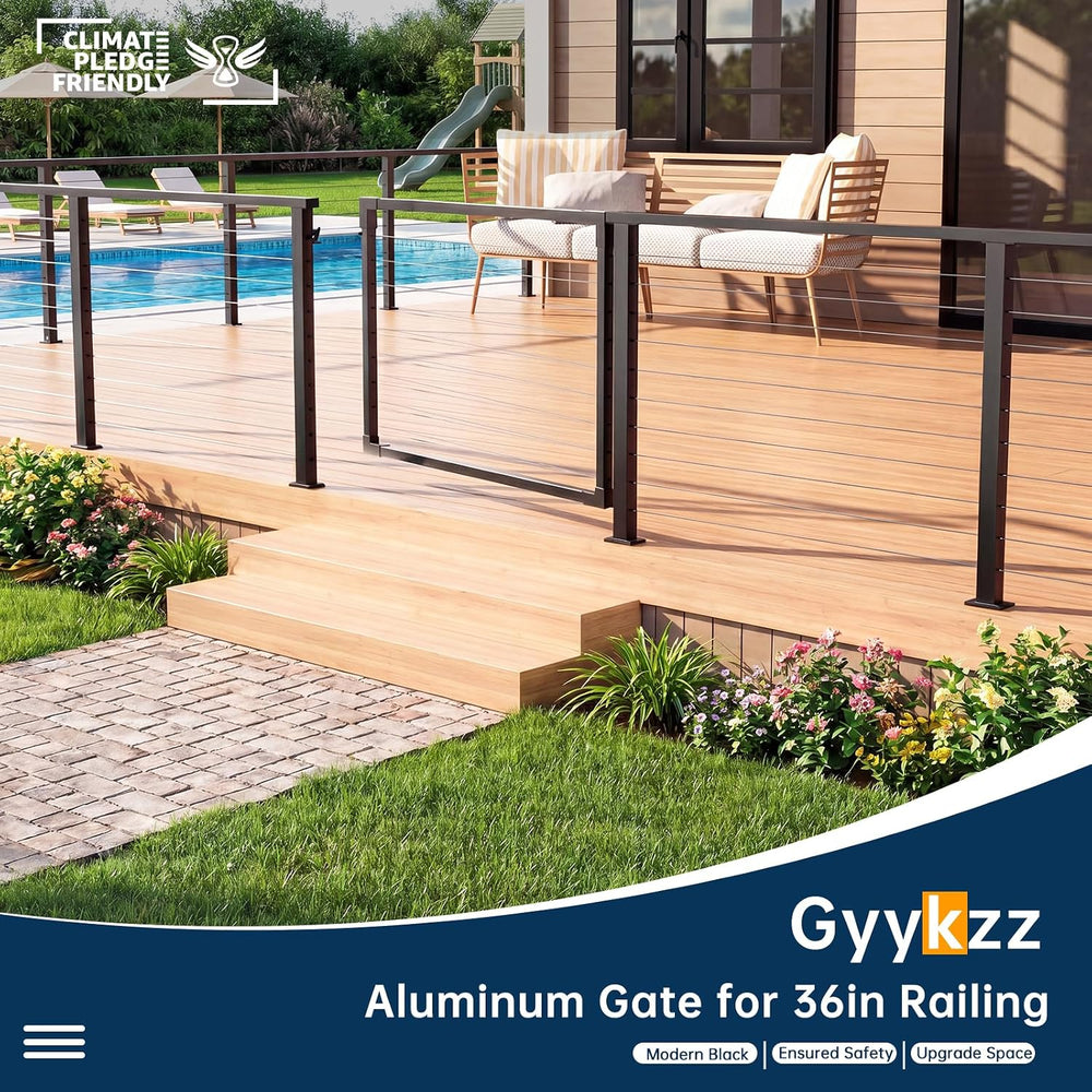 4 ft W × 32 in H Aluminum Cable Railing Gate for 36" Railing System