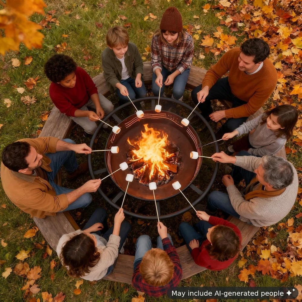 Breezz American Flag Wood-Burning Fire Pit, 38 in