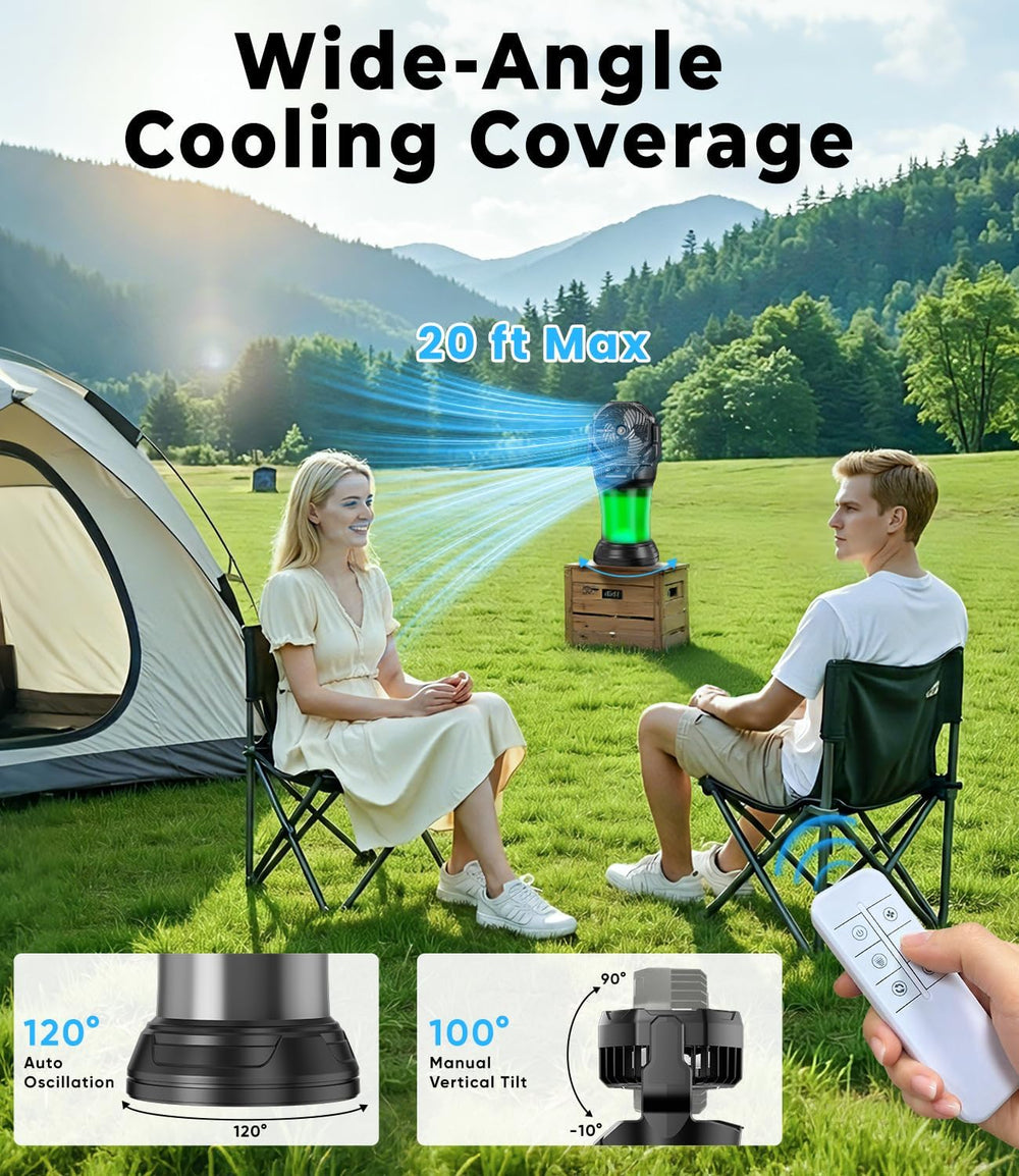 Misting Fan for Outside, Mister Fan with Remote & RGB Lights, 2L Tank &am...
