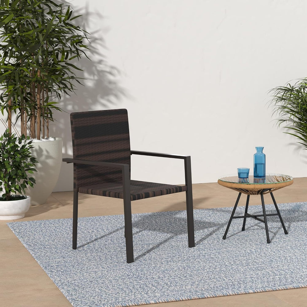 Best Choice Products Set of 2 Stackable Outdoor Wicker Dining Chairs All-Weat...