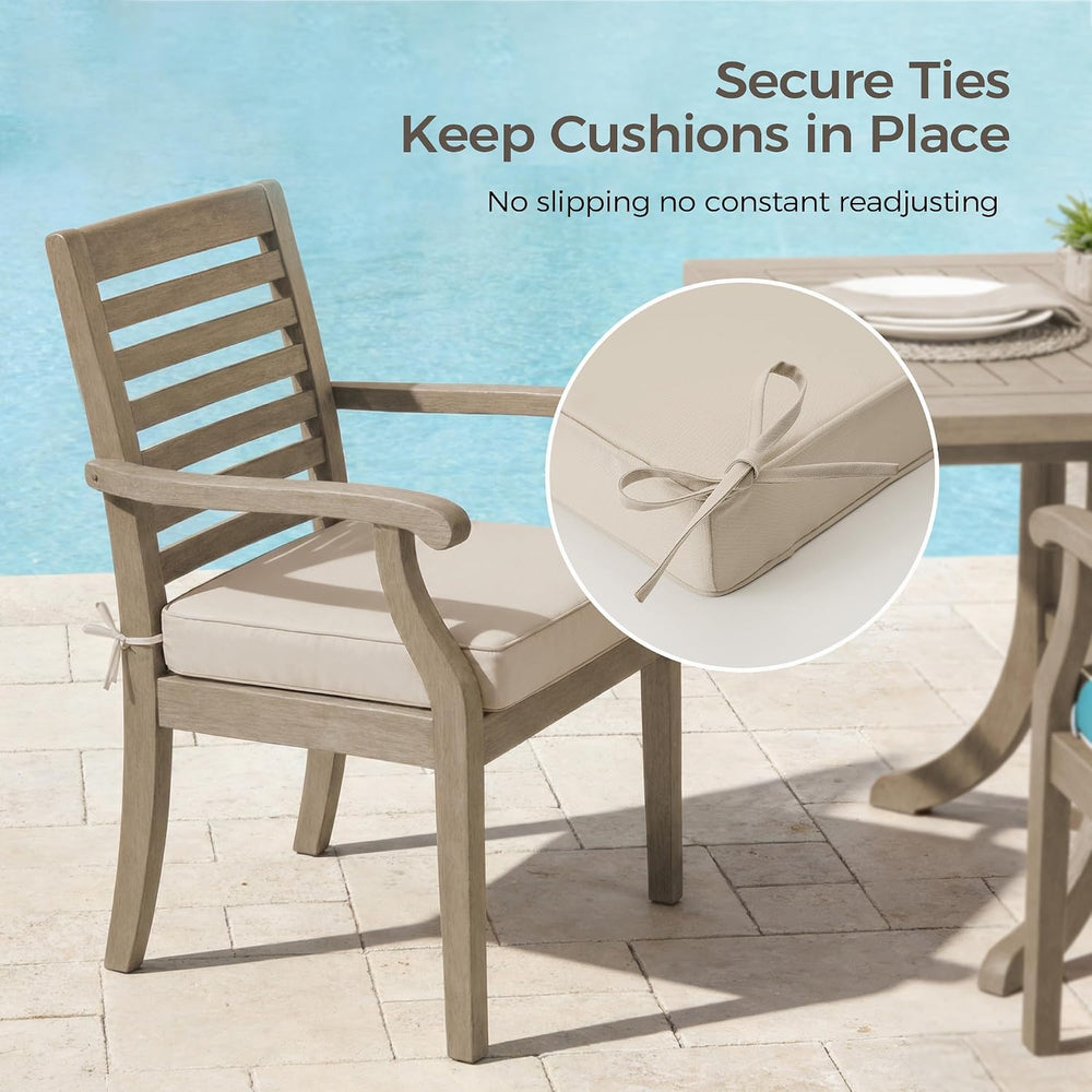 UNIKOME Outdoor Chair Cushions Set of 4, Water Resistant Patio Seat Cushions ...