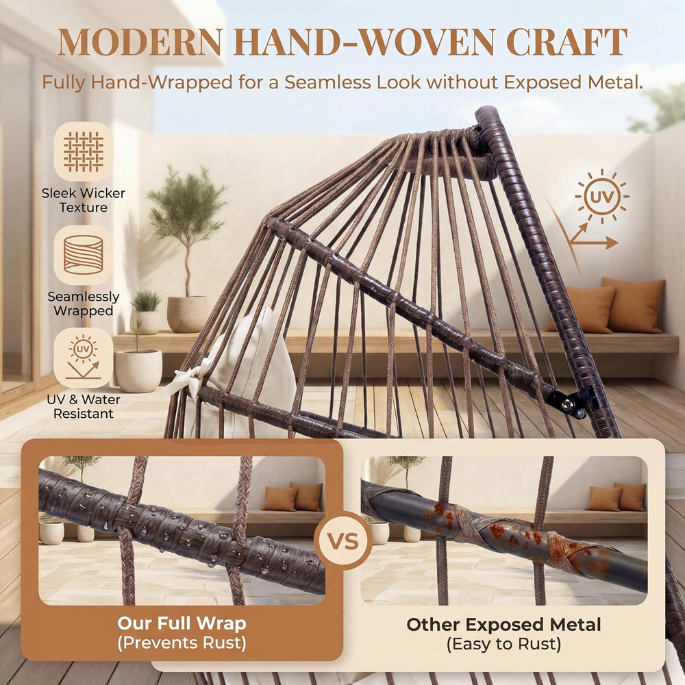 RADIATA Outdoor Hanging Egg Chair Without Stand, Wicker Swing Chair