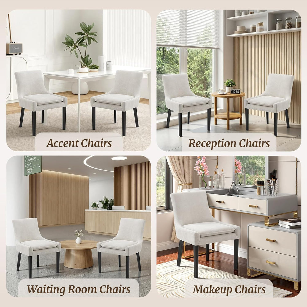 MALOL Dining Chairs Set of 4, Upholstered Corduroy Dining Room Chair with Woo...
