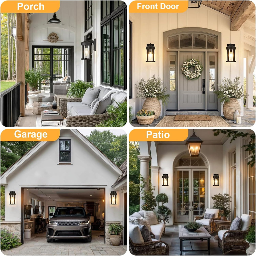 OKELI Dusk to Dawn Outdoor Lights Fixture Wall Mount–Modern Geometric Industr...