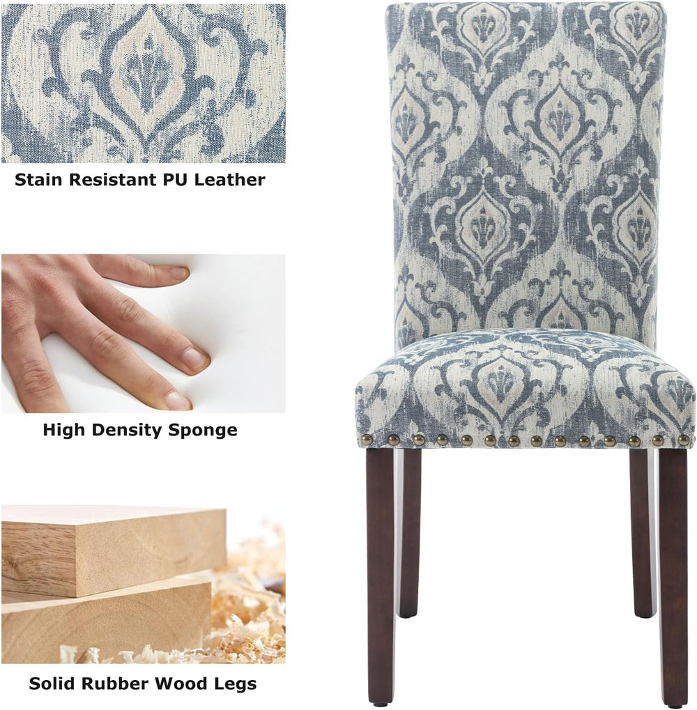 COLAMY Upholstered Parsons Dining Chairs Set of 4, Fabric Dining Room Kitchen...