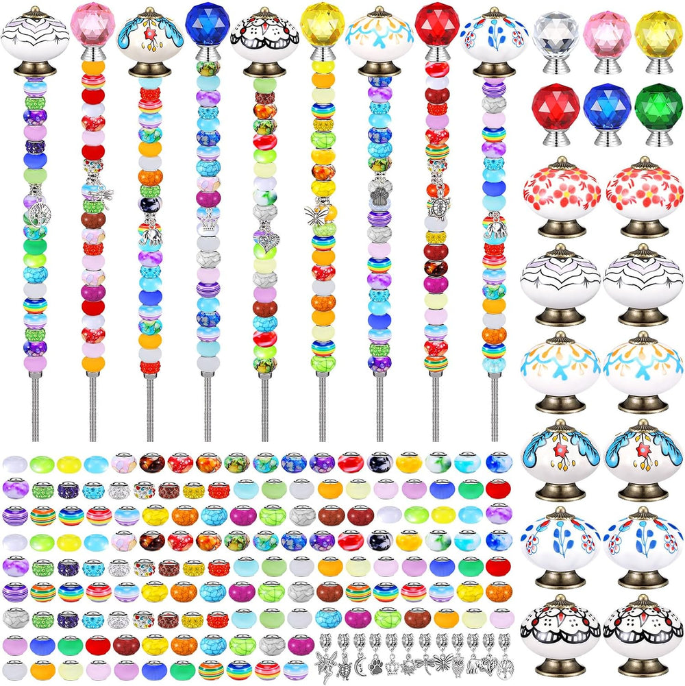 Hicarer 248 Pcs Fall DIY Fairy Wand Beaded Stakes Kit for Garden Craft
