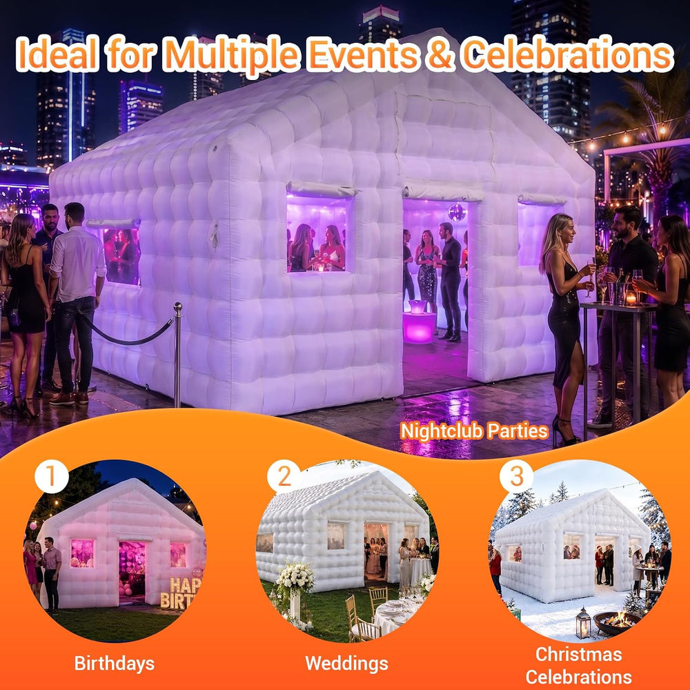 CZGBRO Inflatable Nightclub 20x16.5x12 FT, Large Party Tent with 2 Doors &...
