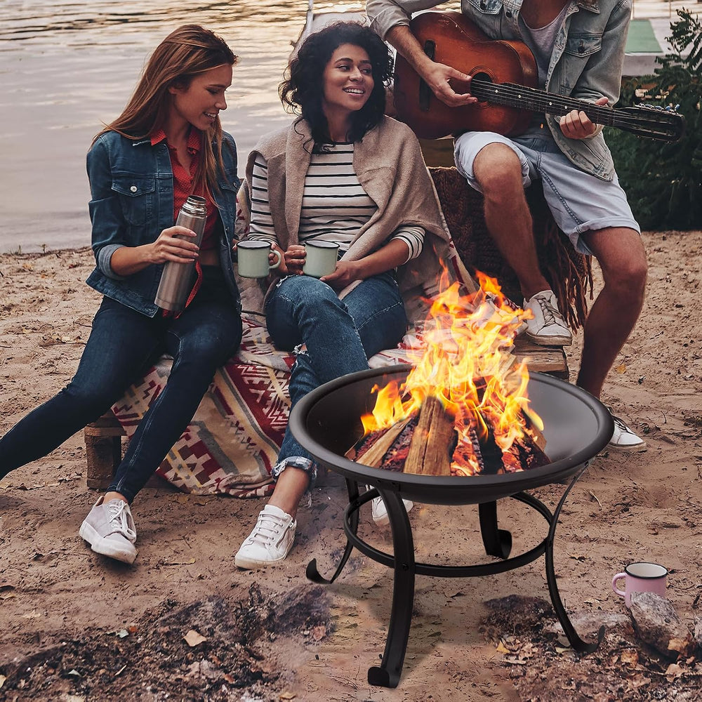 Panovue 22 in Firepit for Outside Outdoor Small Fire Pit with Mesh Lid