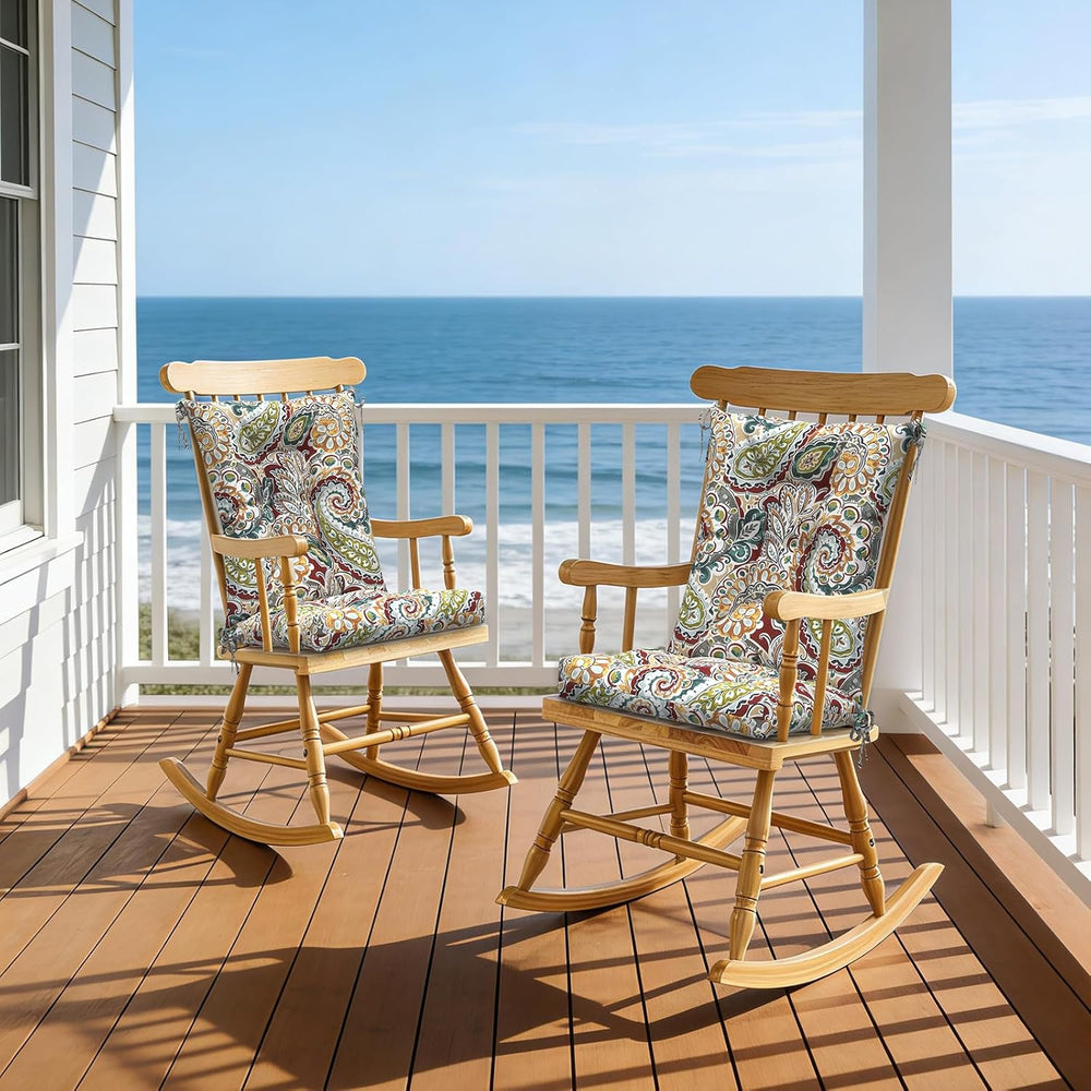 DYTXIII Set of 2 Rocking Chair Cushions for Outdoor/Indoor Use,Water Resistan...