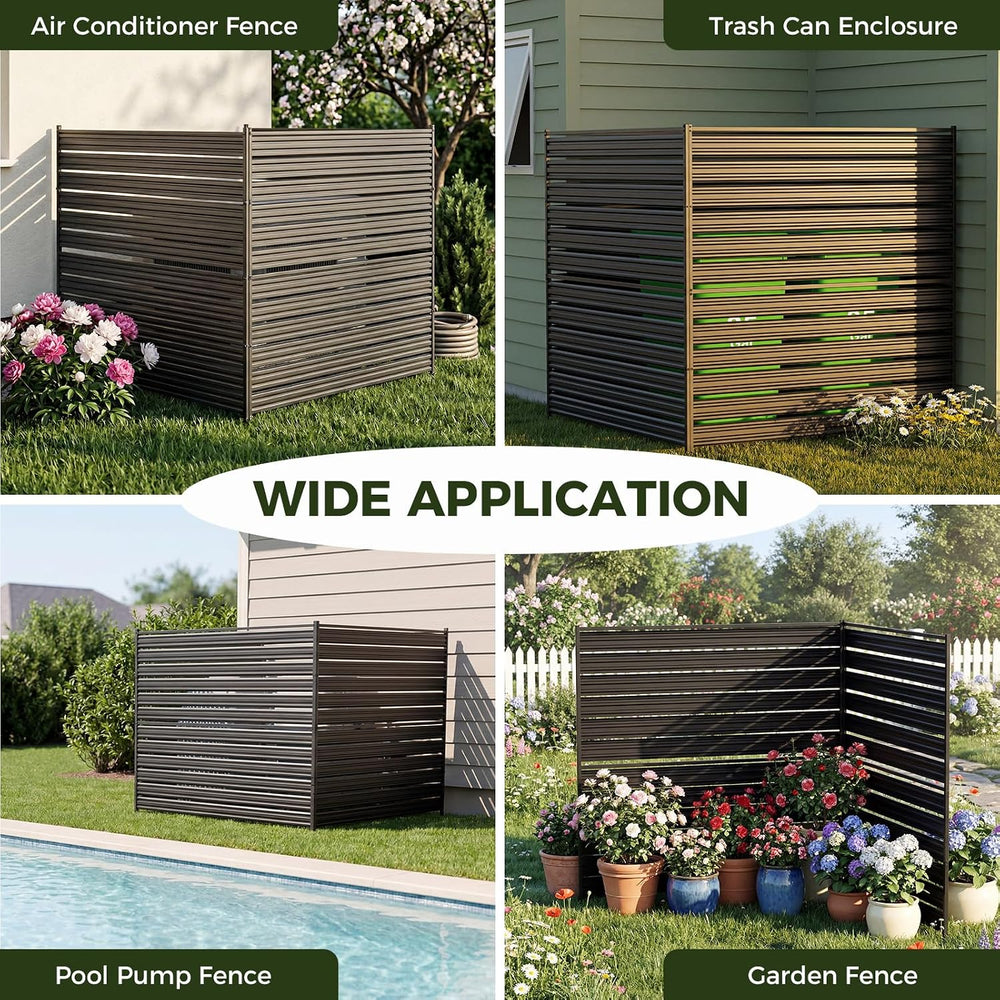 50" W x 48" H Air Conditioner Fence, Outdoor Privacy Screens, Metal...