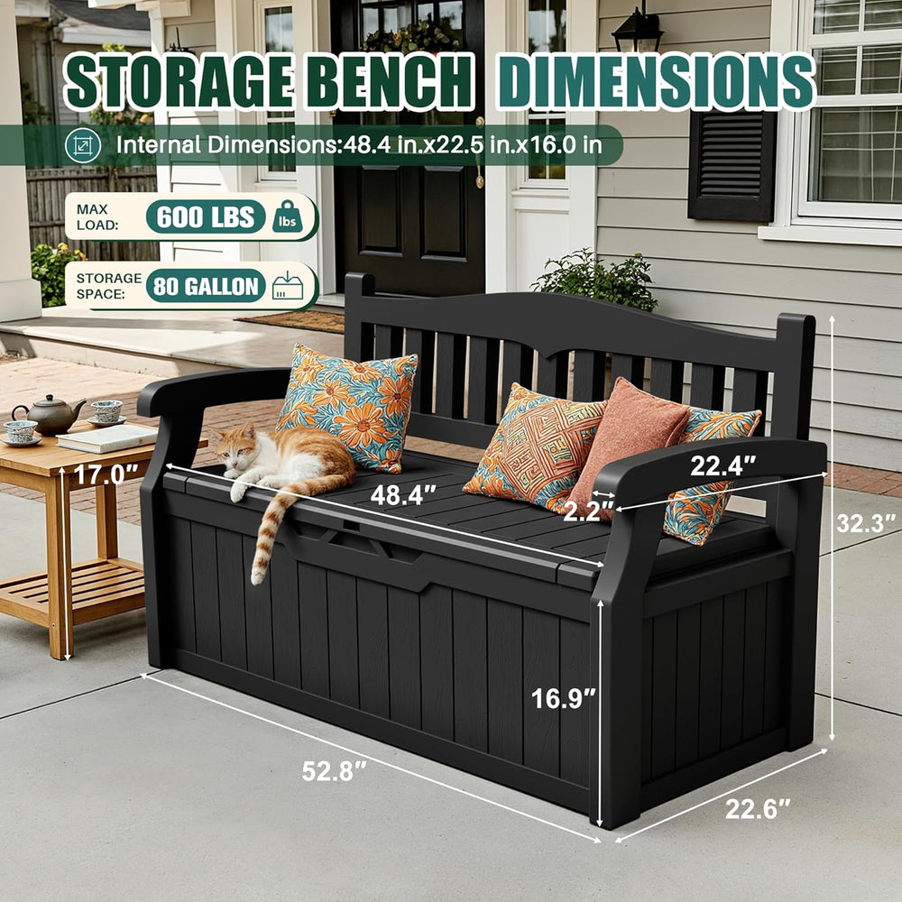 Devoko 80 Gallon Storage Bench Deck Box Waterproof&Lockable