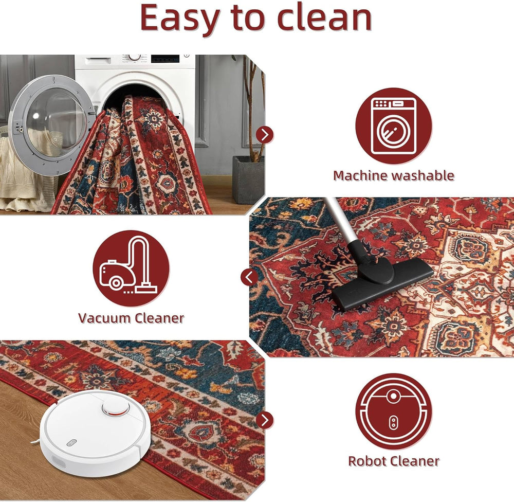 YJ.GWL Area Rugs for Living Room 6x9 Machine Washable Rugs, Non Slip Floral V...