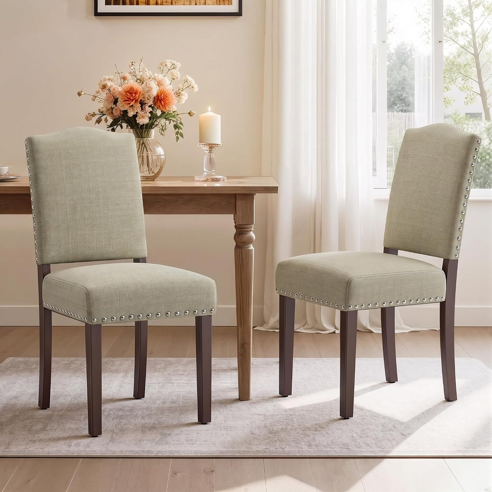 Upholstered Dining Chairs Set of 2 with Thickened Seat Cushion