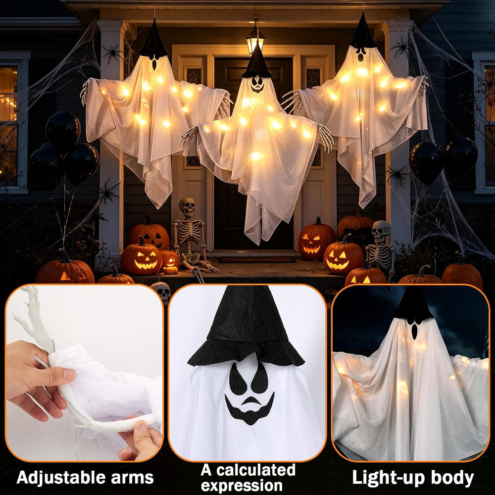 Swinging Hanging Ghosts, Halloween Decorations, Ghosts for Trees Outdoor