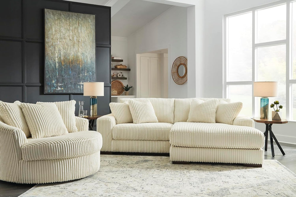 Signature Design by Ashley Lindyn White Oversized Swivel Accent Chair