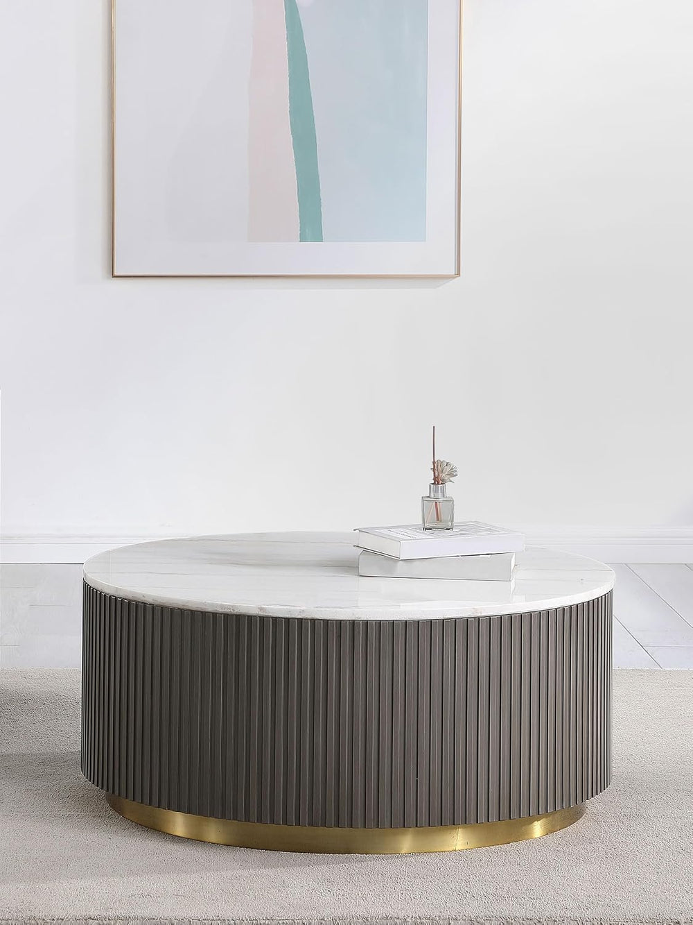 Coaster Home Furnishings - Jason - Wood and Metal - Coffee Table with Reeded ...