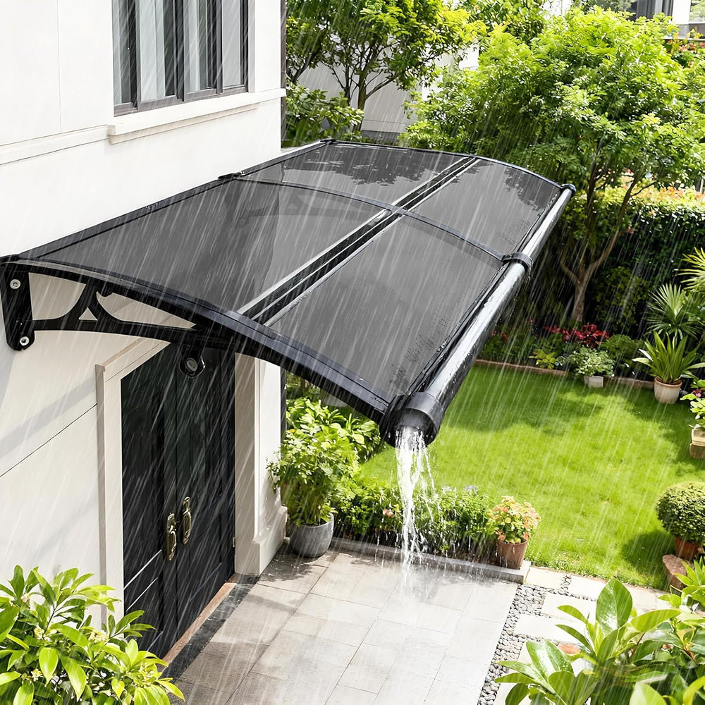 Door Awning Exterior, Polycarbonate Canopy with Aluminum Frame. UV Resistant ...