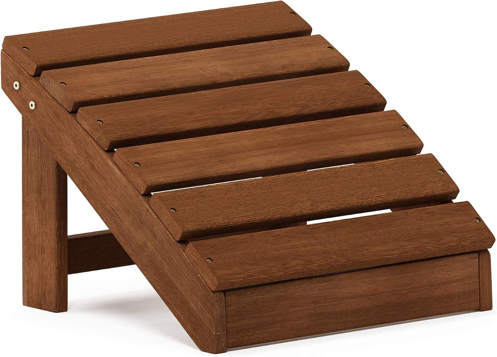 Furinno Tioman Small Adirondack Outdoor Footstool, Foot Stool, Natural
