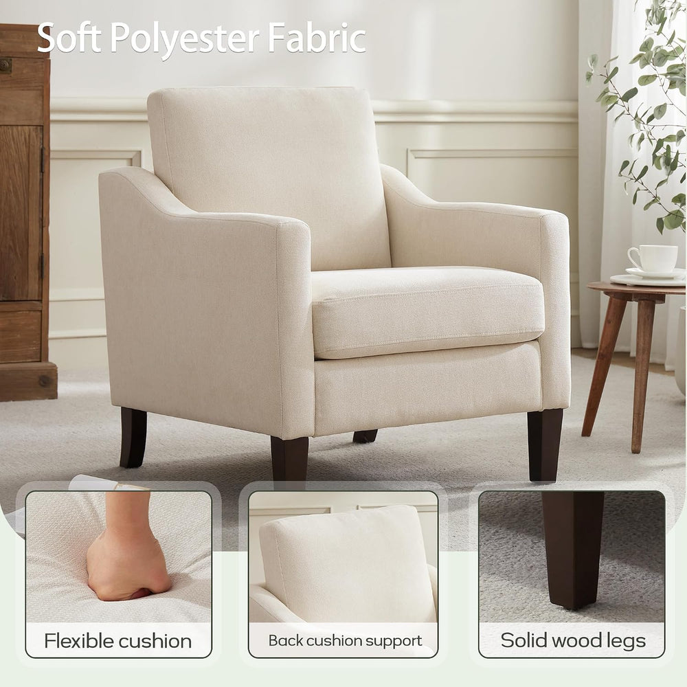 VKNOW Accent Chairs, Modern Upholstered Armchairs, Beige