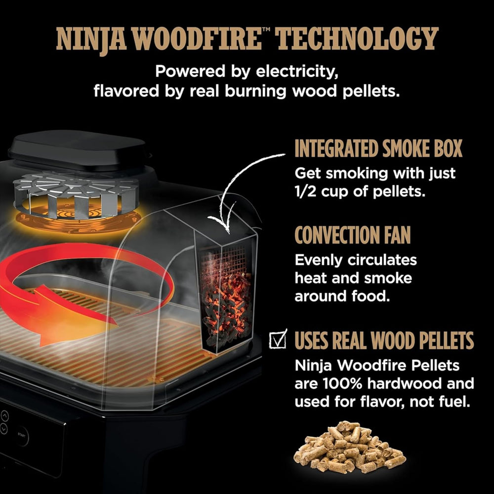 Ninja Woodfire ProConnect Premium XL Outdoor Grill & Smoker, Black & ...