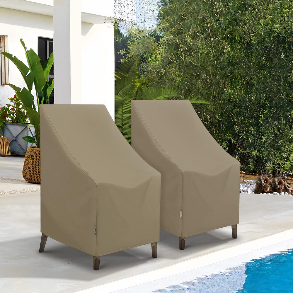 SunPatio Outdoor High Back Chair Covers, Heavy Duty Waterproof Stackable Pati...