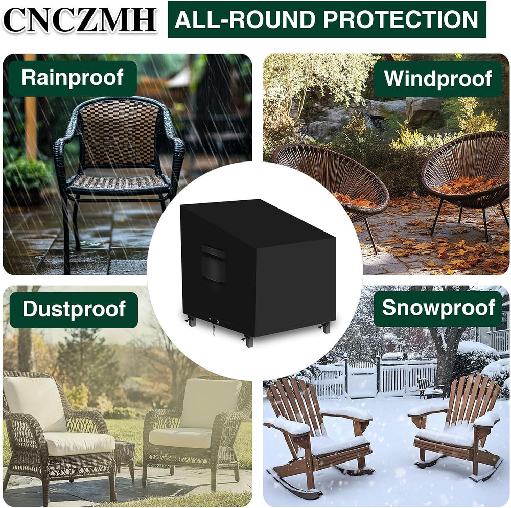 2 Pack Heavy Duty 600D Waterproof Patio Chair Cover 37Wx40Dx24H/30H