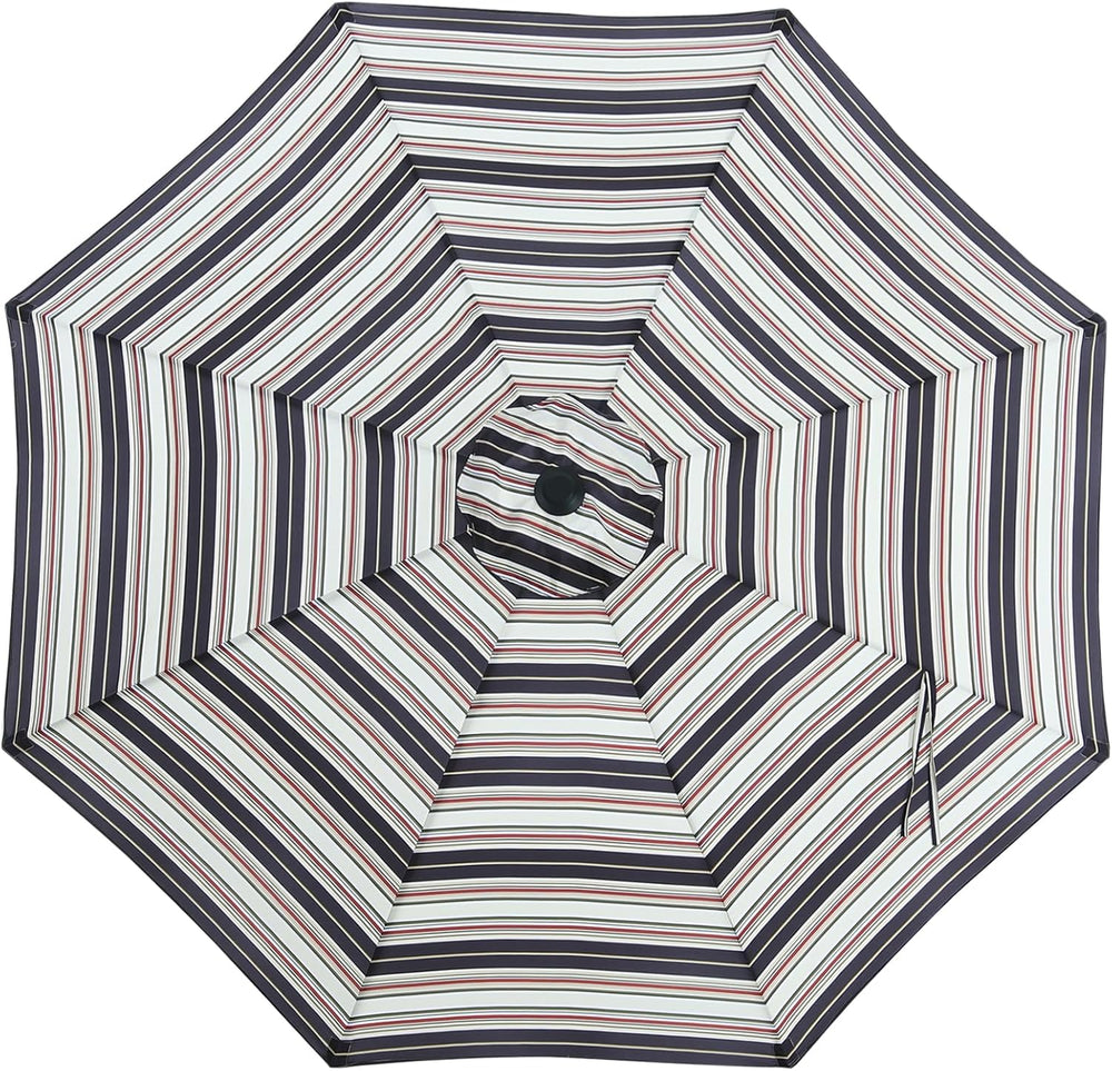 MASTERCANOPY 10ft Replacement Canopy for 8 Ribs - Black & Red stripes