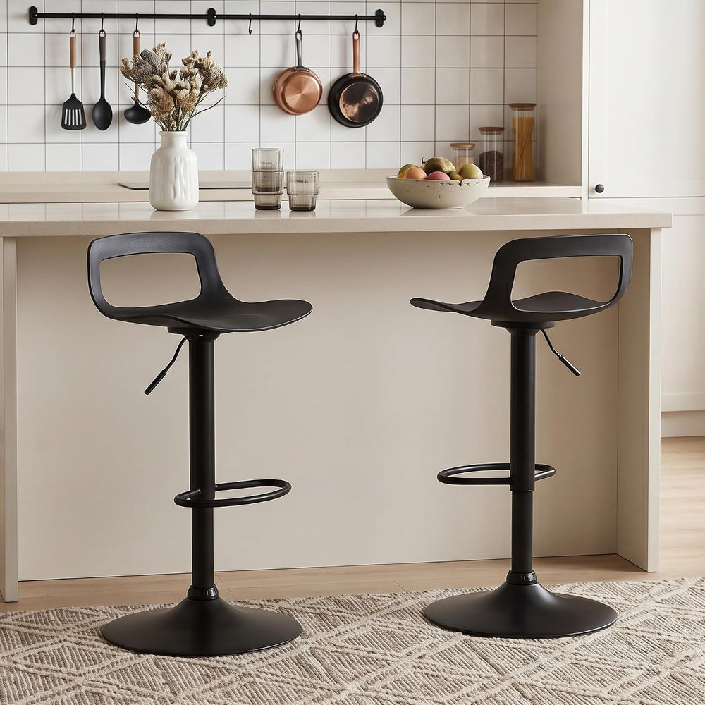 GOTMINSI Modern Adjustable Bar Stool - 300 lbs Capacity, Waterproof PP Seat, ...