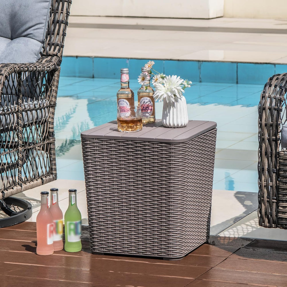 Tangkula 11.5 Gallon Water-proof Deck Box, Outdoor Patio Storage Box w/Remova...