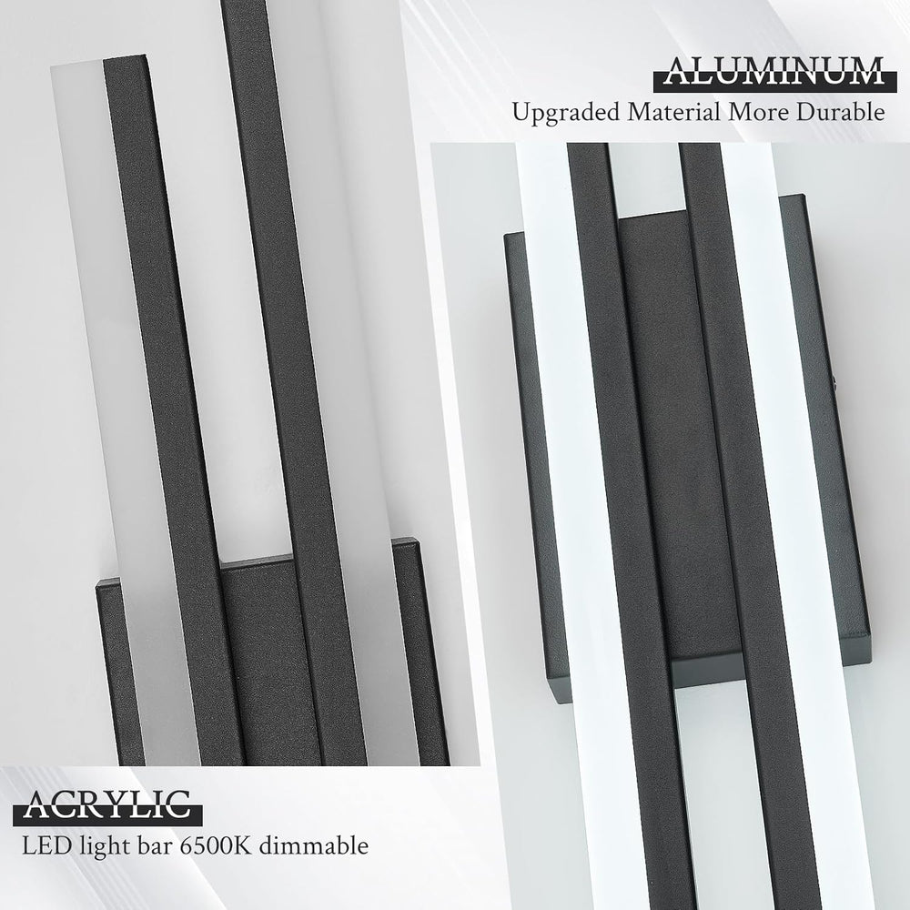 LED Wall Sconce Black Modern Remote Wall Light Fixtures for Living Room, Dimm...