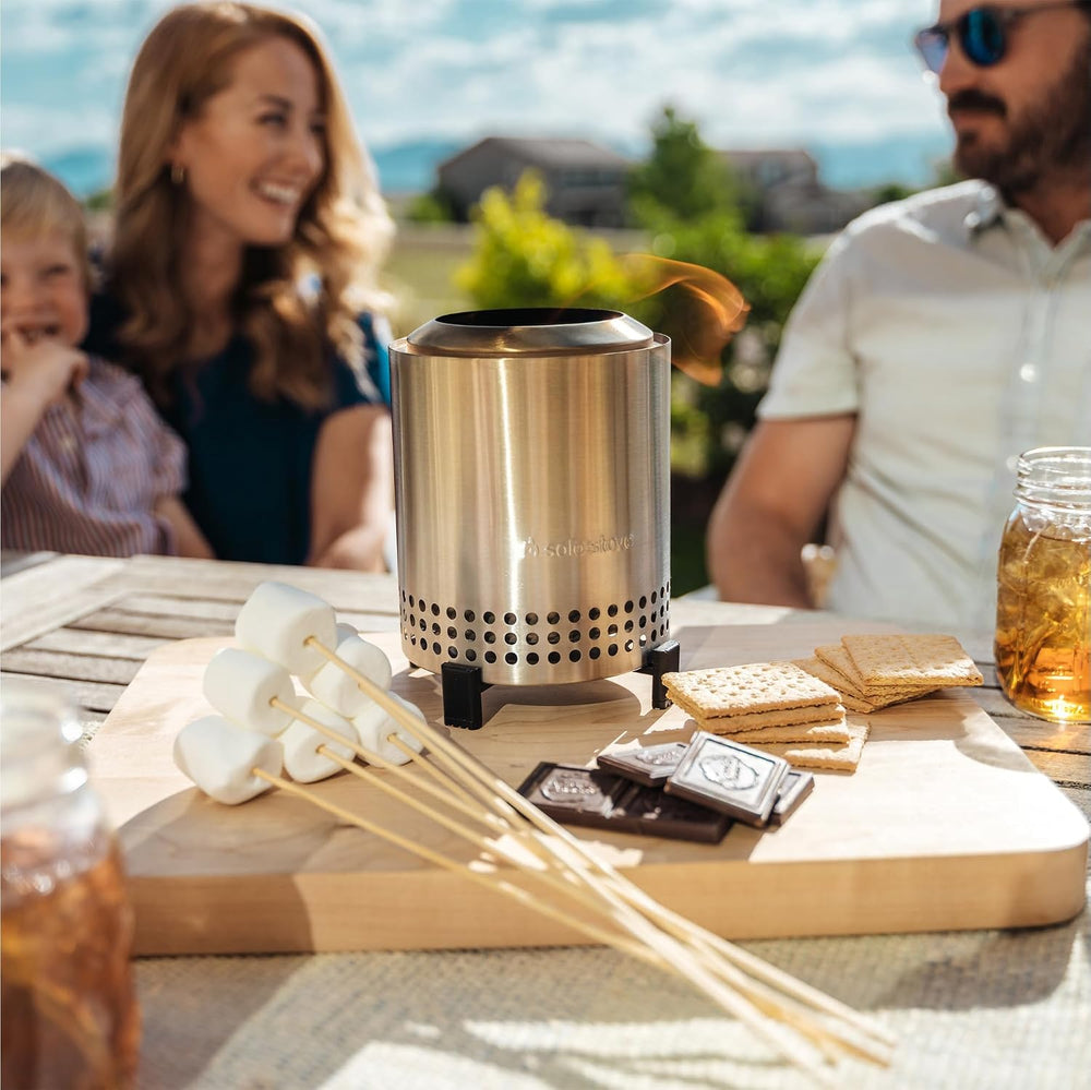 Solo Stove Mesa, 5.1 Inch Tabletop Fire Pit with Stand - Smokeless, Stainless...