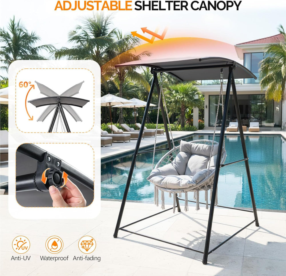 ONCLOUD Hammock Chair with Stand, Comfy Hanging Chair with Cusion, Swing Stan...