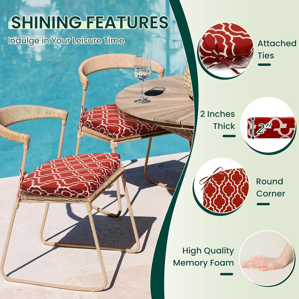 HARBOREST Outdoor Chair Cushions Set of 4, Water Resistant Patio Chair Cushio...