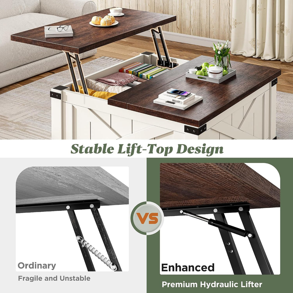 EnHomee Lift Top Coffee Table with Storage, 36" Farmhouse Coffee Tables ...