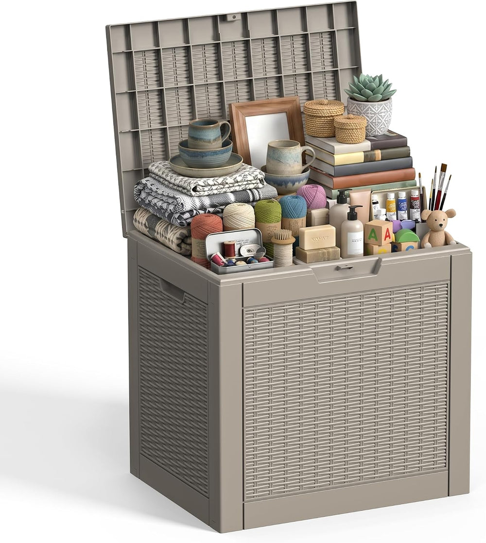 EasyUp 37 Gal Waterproof Outdoor Storage Box UV Resistant Deck Box