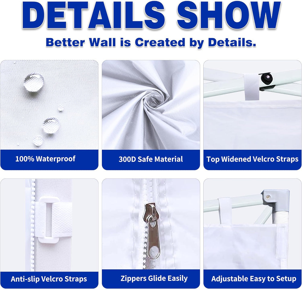 SCOCANOPY Sidewall for 12x12 Canopy Frame with Mesh Window and Zipper, 3 Piec...