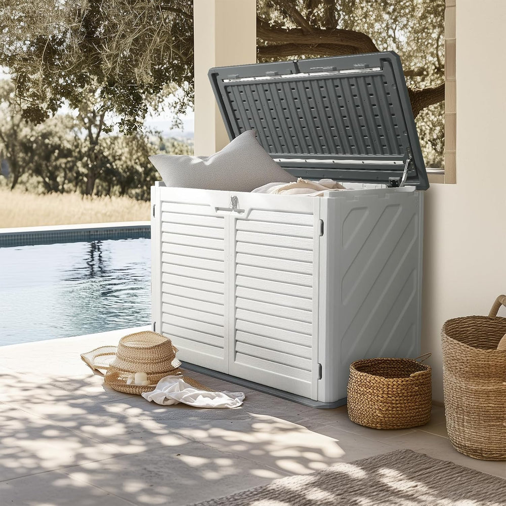 VINGLI Upgraded 31.5 Cu.ft Plastic Outdoor Storage Shed White
