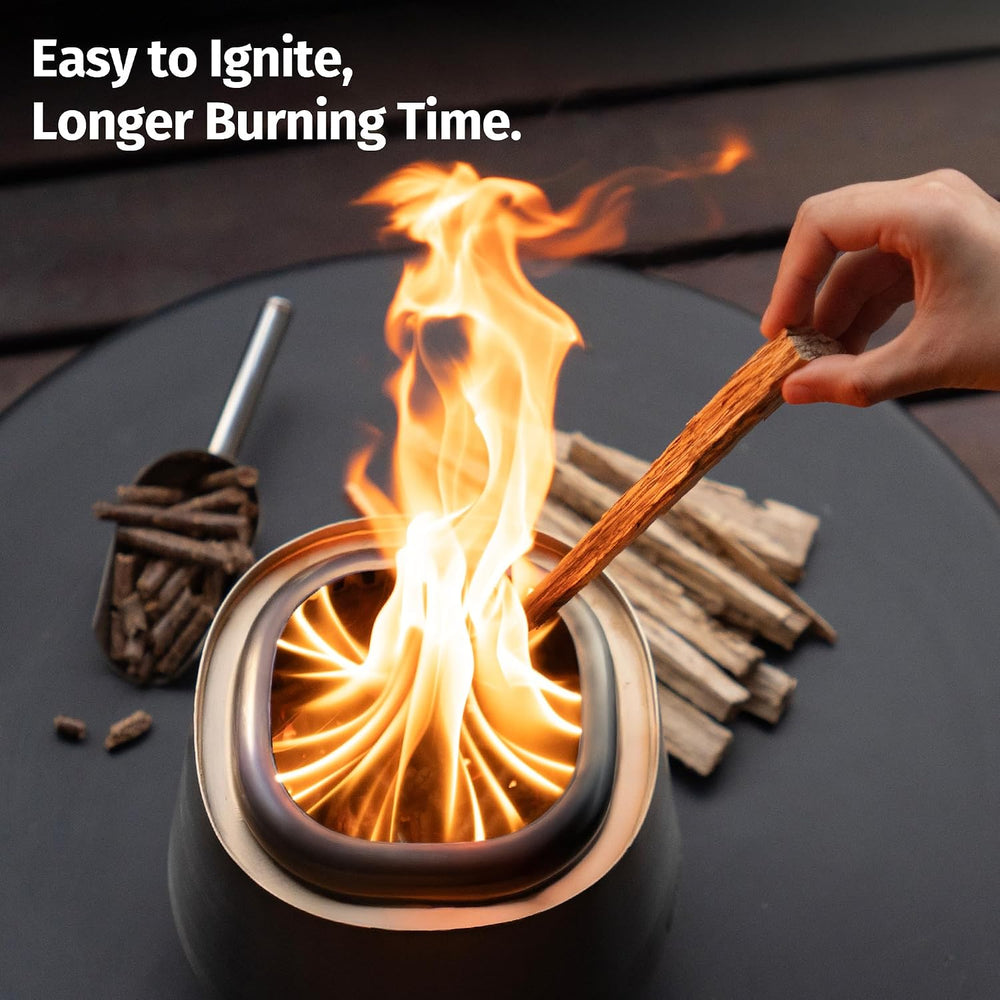 East Oak Fuoco 7 Inch Tabletop Smokeless Fire Pit, 3-in-1 Ash Pan Portable Wo...