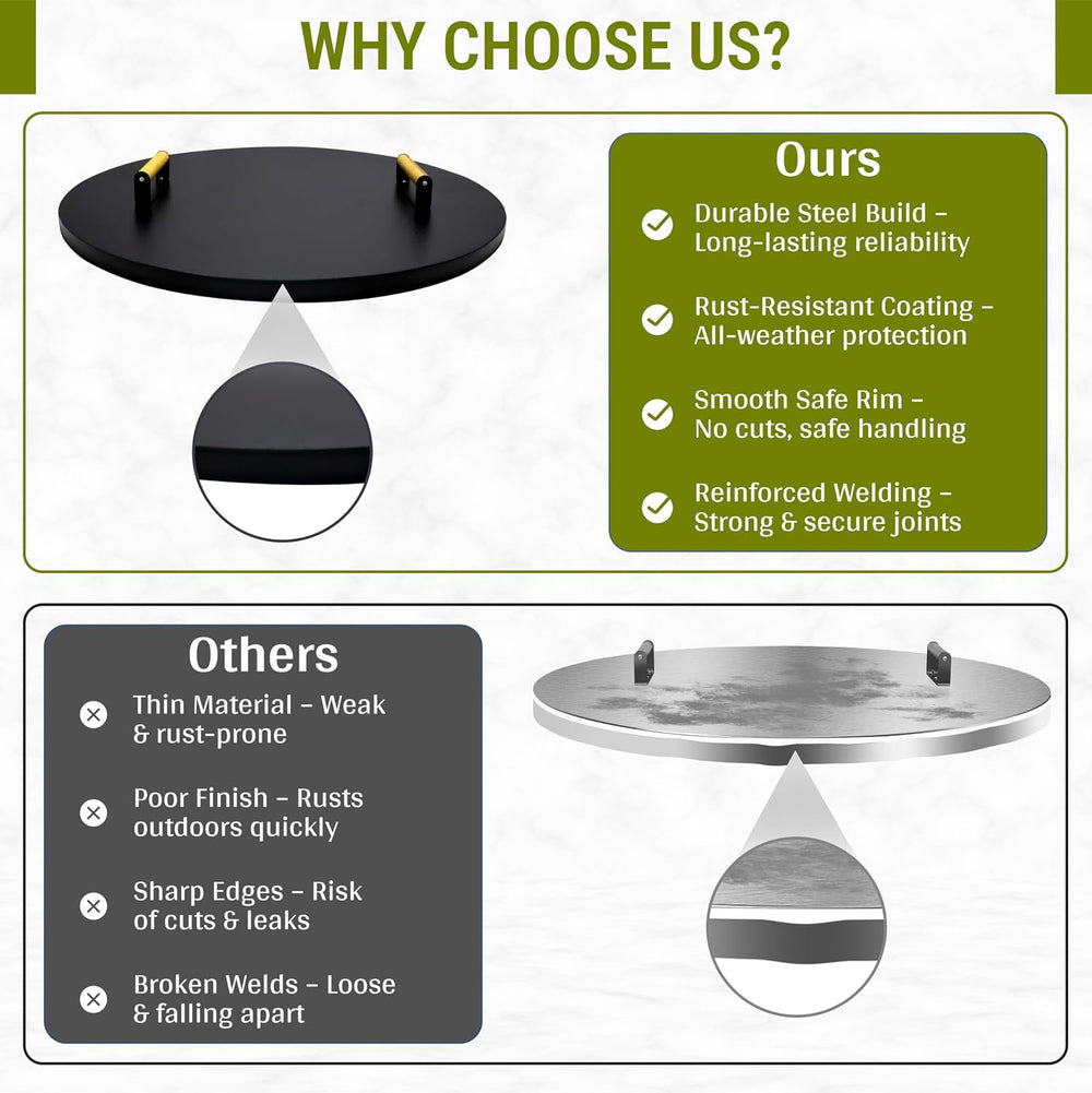 FEBTECH - Fire Pit Lid 38 Inch - Powder Coated 16 Gauge