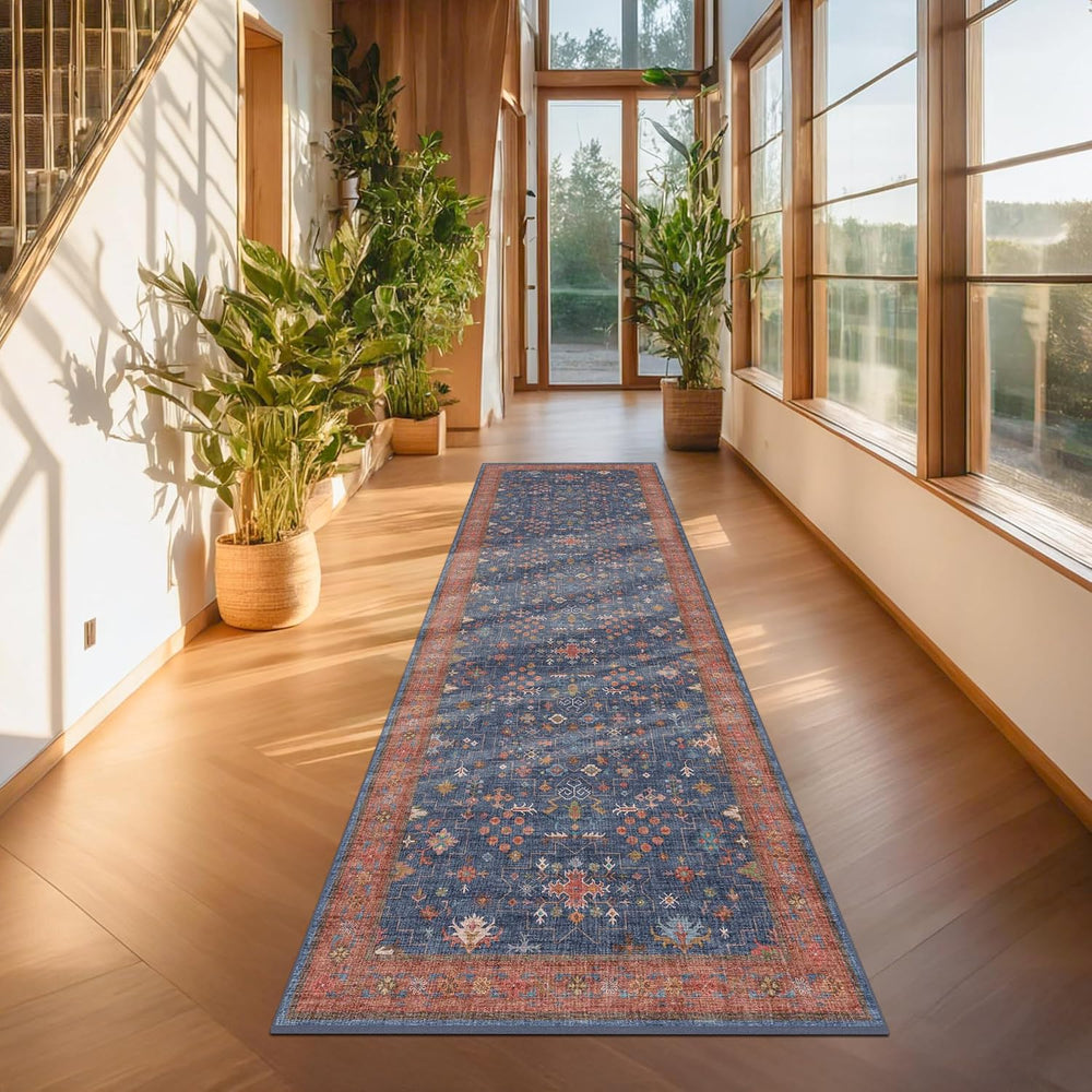 Hazo Haus Navy Blue Runner Rug 2x6 for Kitchen, Hallway, Mudroom, Laundry Roo...