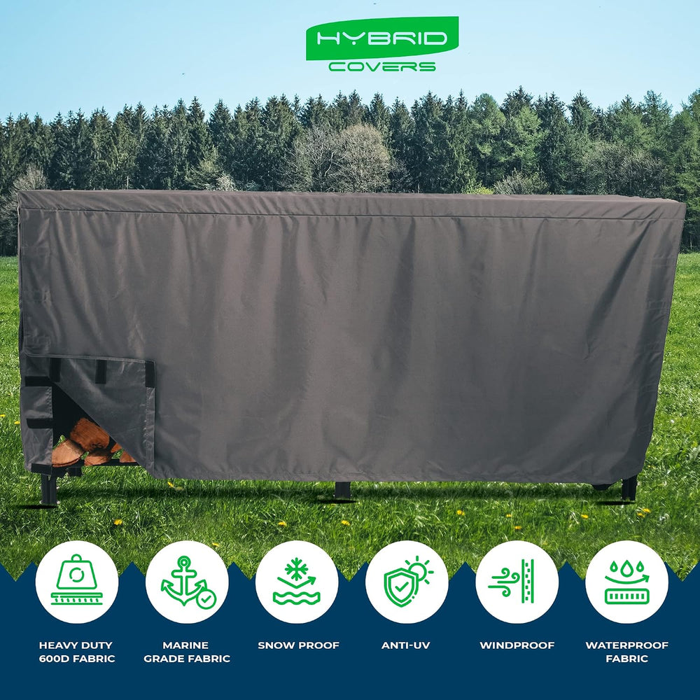 Firewood Rack Cover V2.0 | 8ft Heavy Duty Firewood Log Rack Cover, 600D Marin...