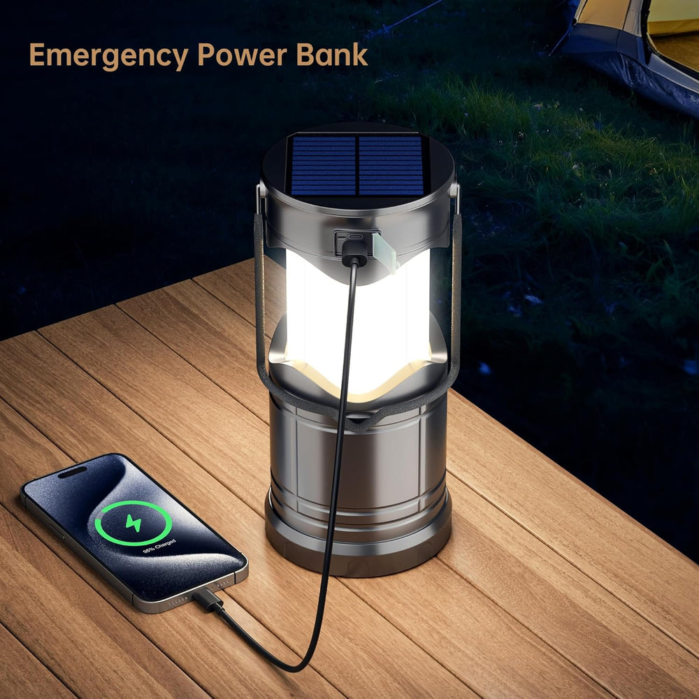 Lichamp 4-Pack Solar Camping Lantern, USB Rechargeable LED Lanterns Battery P...
