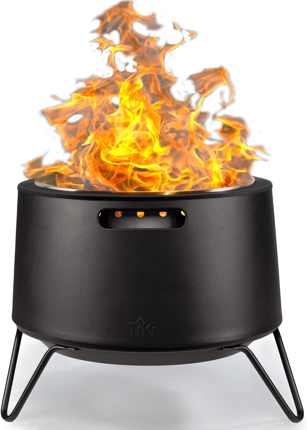 TIKI Social Smokeless Fire Pit, 20 in Wood Burning Fire Pit with Cover