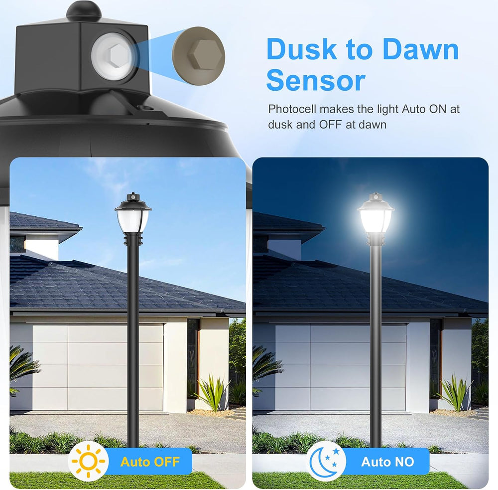 LED Post Top Light with Dusk to Dawn Photocell 60W LED Pole Area Lights ETL